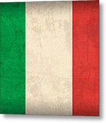 Italy Flag Vintage Distressed Finish Metal Print