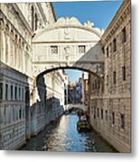 Italy, Venice, View Of Bridge Of Sighs Metal Print