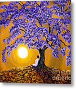 Jacaranda Sunset Meditation Metal Print