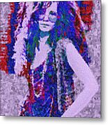 Janis Joplin Mosaic Metal Print