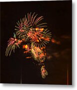 Japanese Parasols In Fireworks Metal Print