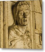 Jeronimos Monastery Despairing Woman Carving Metal Print