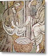 Jesus And Saint Peter, Detail From Jesus Washing The Feet Of The Apostle Mosaic Metal Print