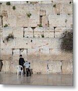 Jews Praying At Western Wall Metal Print