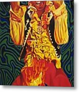 Jimi Hendrix Fire Metal Print