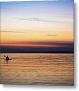 Kayaking Into The Sunset Metal Print