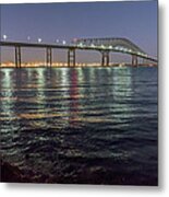 Key Bridge At Night Metal Print