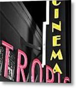 Key West Tropic Cinema Neon Art Deco Theater Signs Color Splash Black And White Metal Print