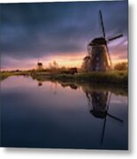 Kinderdijk Windmills Metal Print