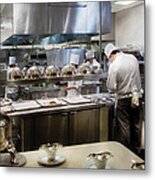 Kitchen - The Chefs At The Eiffel Tower Restaurant Metal Print