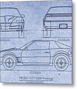 Kitt 2000 Blueprint Metal Print