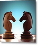 Knight Chess Pieces Metal Print