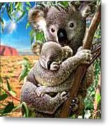 Koala And Cub Metal Print