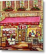 La Patisserie De Nancy French Pastry Boulangerie Paris Style Sidewalk Cafe Paintings Cityscene Art C Metal Print