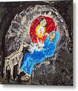 Labor In The Manger Metal Print