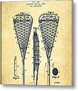 Lacrosse Stick Patent From 1950- Vintage Metal Print
