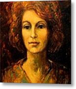 Lady In Red Metal Print