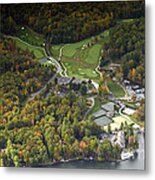 Lake Toxaway Country Club Real Aerial Photo With Autumn Colors Metal Print