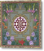 Lalita's Garden Sri Yantra Metal Print