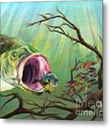 Large Mouth Bass and Clueless Fish Art Print by Sonya Barnes