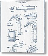 Laryngoscope Patent From 1989  - Blue Ink Metal Print