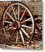 Last Load Wagon Wheel Metal Print