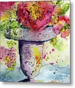Last Summer's Roses Watercolor By Ginette Metal Print
