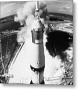 Launch Of Apollo 11 Mission On A Saturn V Rocket Metal Print