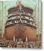 Launch Of Hms Royal Albert Metal Print