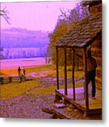 Leaving The Old Homested Metal Print