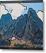 Liberty Bell Mountain Abstract Landscape Painting Metal Print