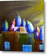 Light And Shadow On Paint Bottles Metal Print