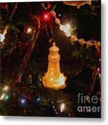 Lighthouse Christmas Metal Print