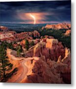 Lightning Over Bryce Canyon Metal Print