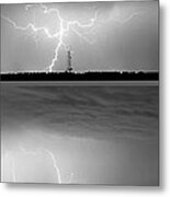 Lightning Strikes 4 Image Vertical Progression Metal Print