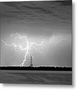 Lightning Strikes 5 Image Vertical Progression Metal Print