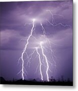 Lightning Strikes In The Sonoran Desert Metal Print
