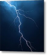 Lightning With Cloudscape Metal Poster