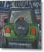 Lime Jeep Metal Print