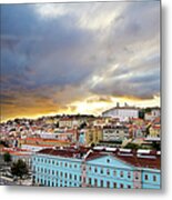 Lisbon Skyline Metal Print