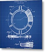 Live Preserver Patent From 1902 - Blueprint Metal Print