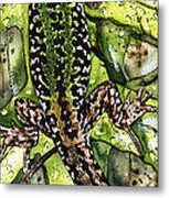 Lizard In Green Nature - Elena Yakubovich Metal Print