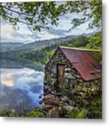 Llyn Gwynant Boathouse Metal Print