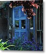 Locked Blue Door Metal Print