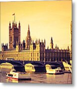 London Big Ben And House Of Parliament Metal Print