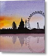 London Skyline At Sunset Metal Print