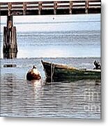 Lone Boat Metal Print