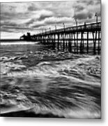 Lonely Man On The Pier Metal Print