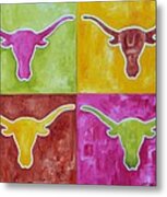 Longhorn Pop Art Metal Print