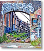 Looking Inside The Old Train Roundhouse At Bayshore Near San Francisco Ii Metal Print